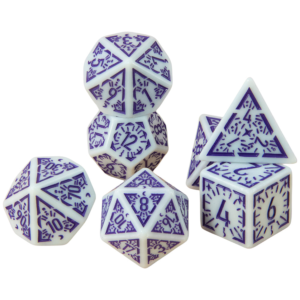 DND Carving Pattern Dice 7Pcs RPG Polyhedral Dice Set for Boardgame As Gift Entertainment Accessories