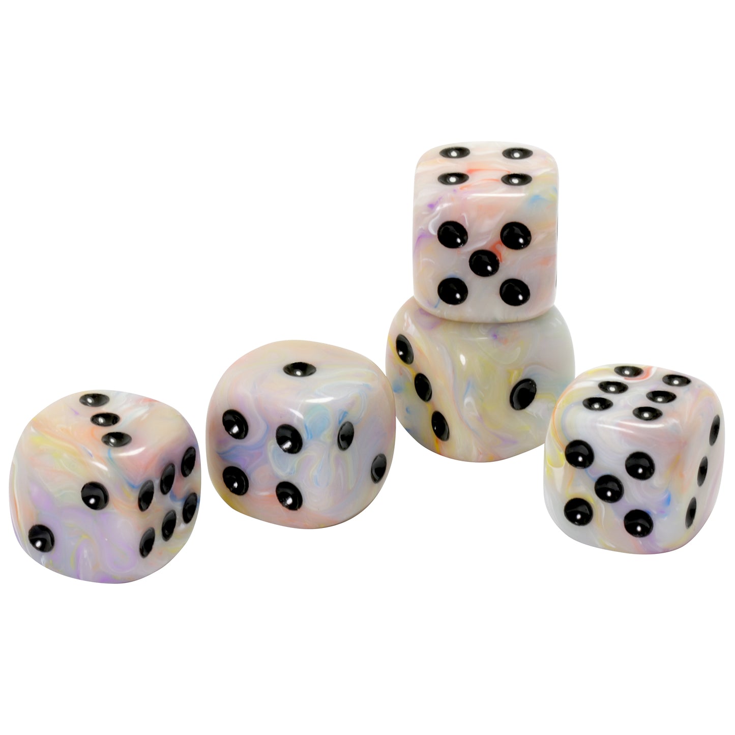 Rounded Corner Dice - 5pcs 16mm D6 Dice Polyhedral 6 Sided Game Dice Set for Table Games DND TRPG