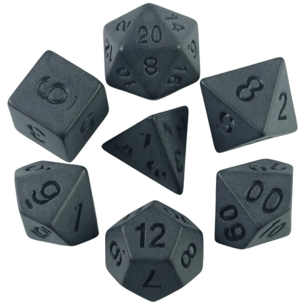 7pcs Black DND Dice Polyhedral Dice Set for DND Role Playing Board Games & Collection