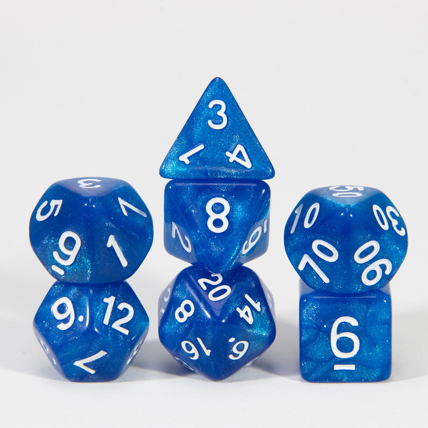 Glitter Dice Set 7pcs Game Polyhedral Dice D4, D6, D8, D10, D%, D12, D20 for D&D Game and Funny Entertainment Board Games