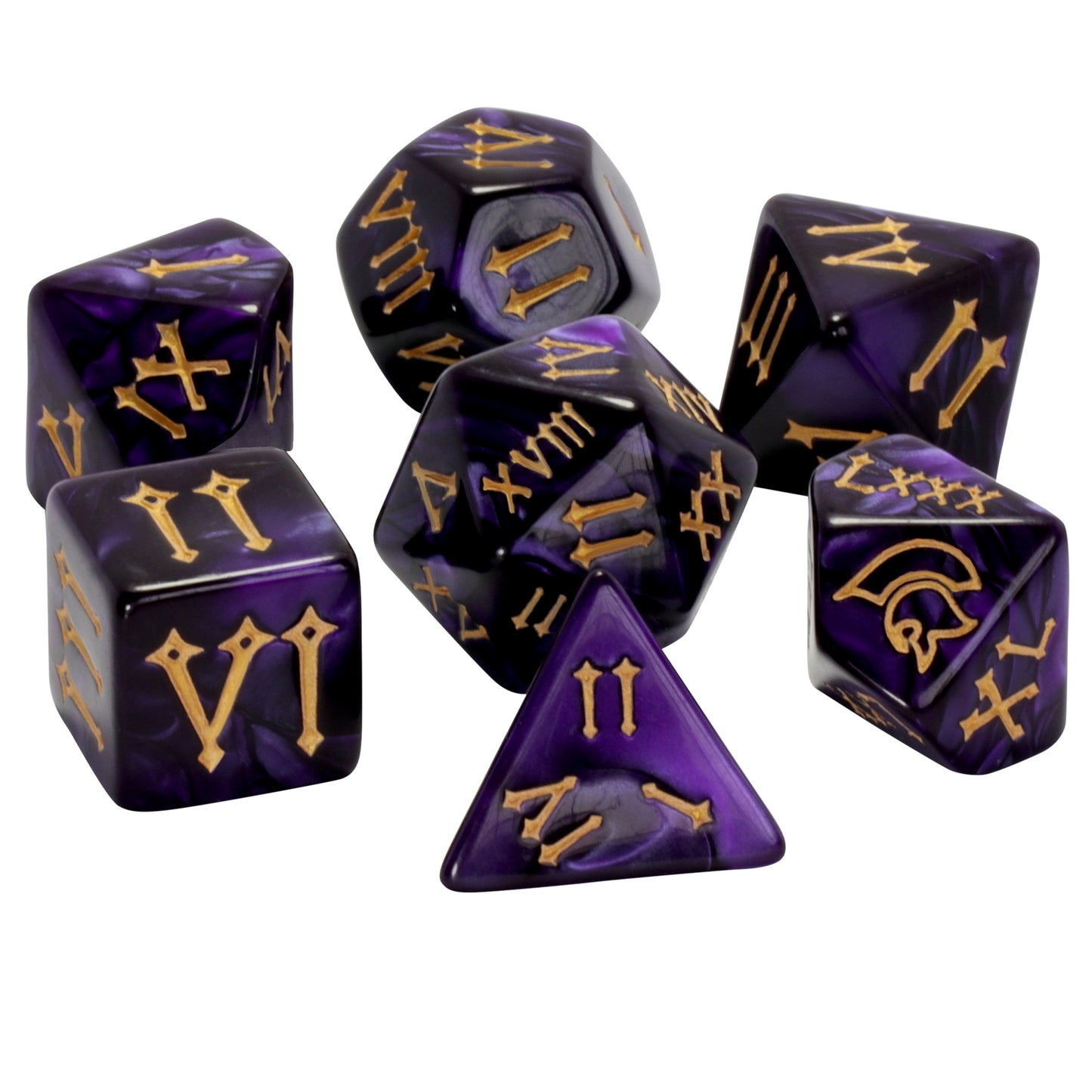 DND Dice Set - 7pcs Polyhedral Dice D4-D20 with Roman Digital for Board Game TRPG DND Game