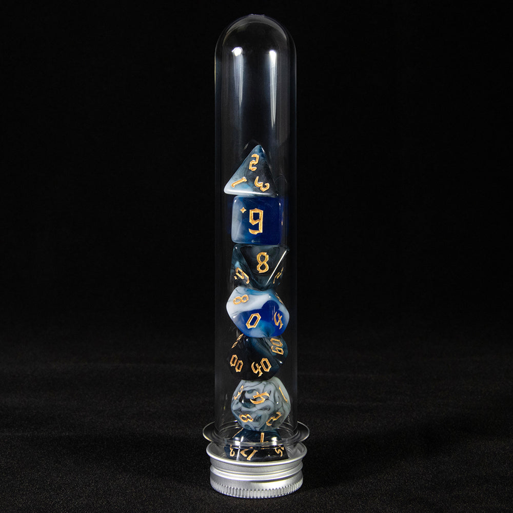 DND Dice Set 7Pcs Polyhedral Dice D4 D6 D8 D10 D12 D20 with Tube Mixed Color for D&D Tabletop Role-Playing Games Accessories