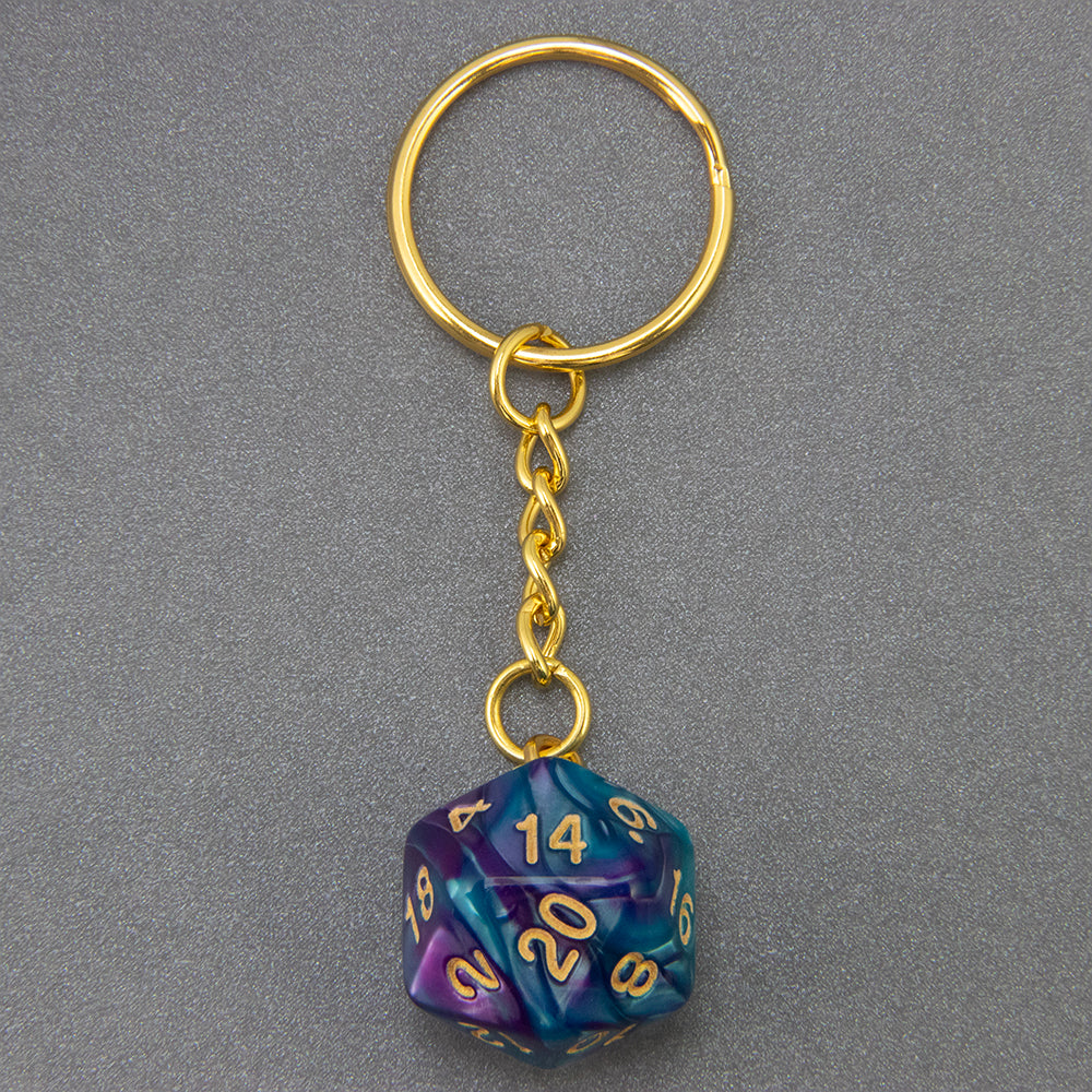 Colored Dice Keychain Lucky Keyring Table Game Souvenirs Perfect for DND Game Lover Gift, Bag, Car Pendant