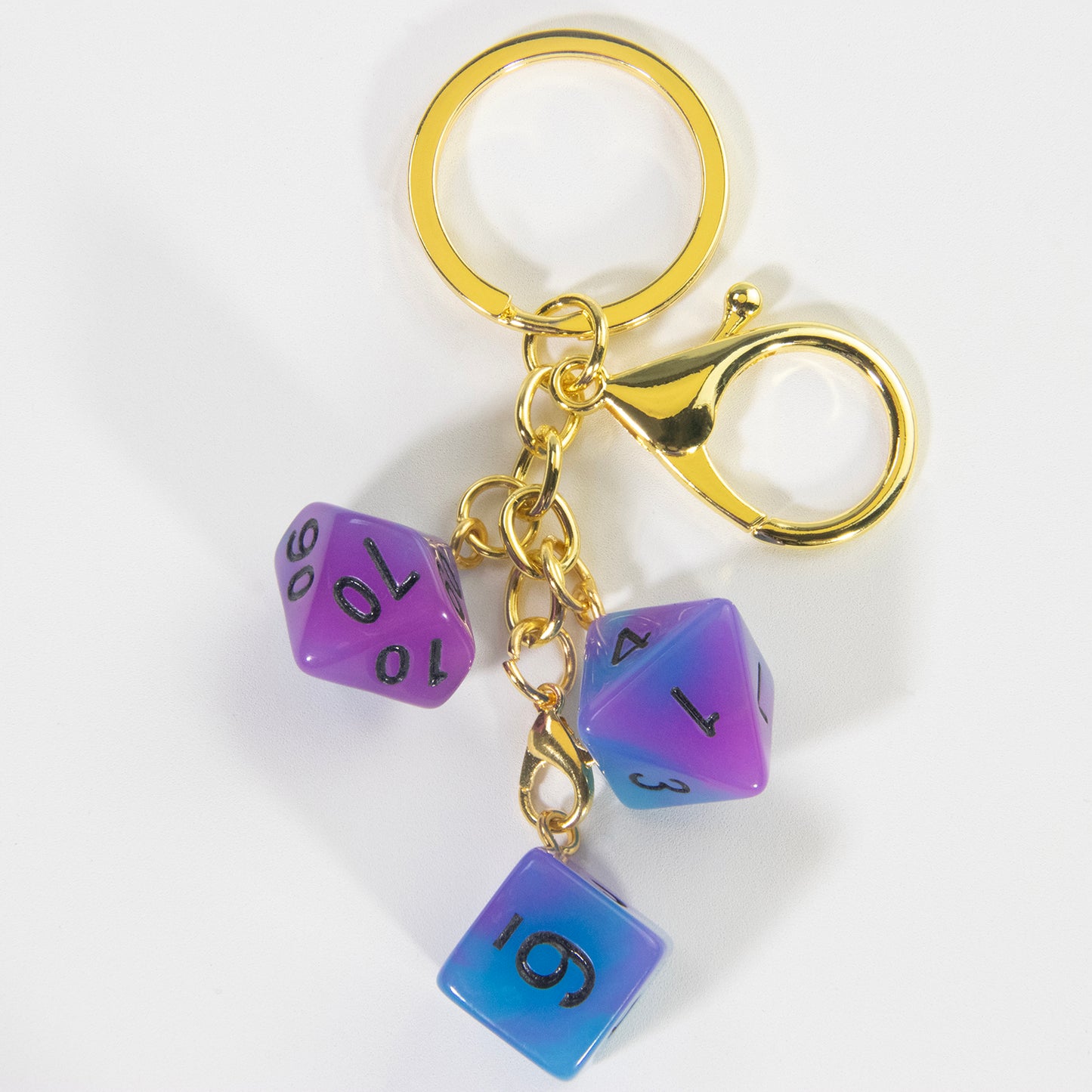 Luminous Dice Keychain Fashion Dice Charm, Pouch Handbag Car Pendant, Table Game Souvenirs for DND RPG Game Lover
