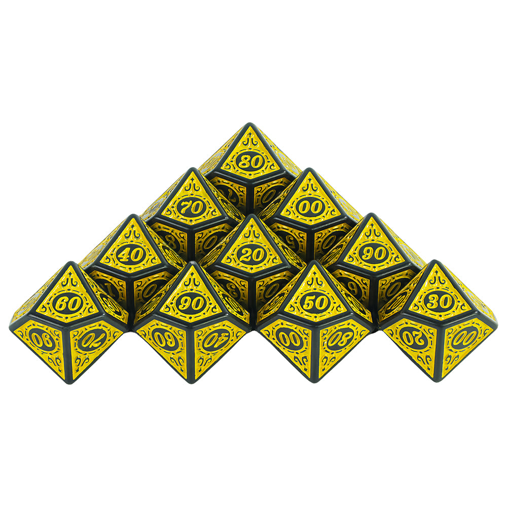 Polyhedral D10(00-90) Dice 10pcs 10 Sided Dice for Role Playing Game DND Boardgame Dice Set