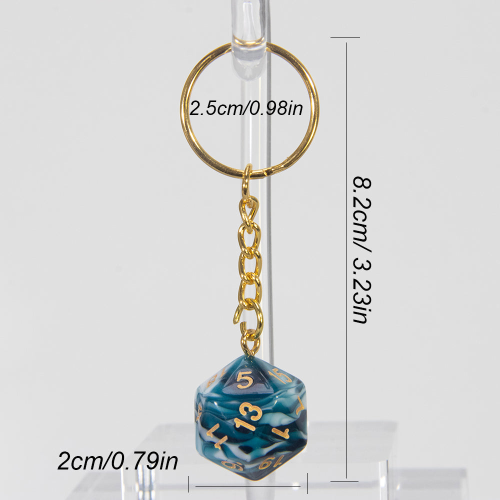 Acrylic Dice Keychains, Dice Key Rings Keyfob for Bag Purse Wallet Cellphone or Car Pendant