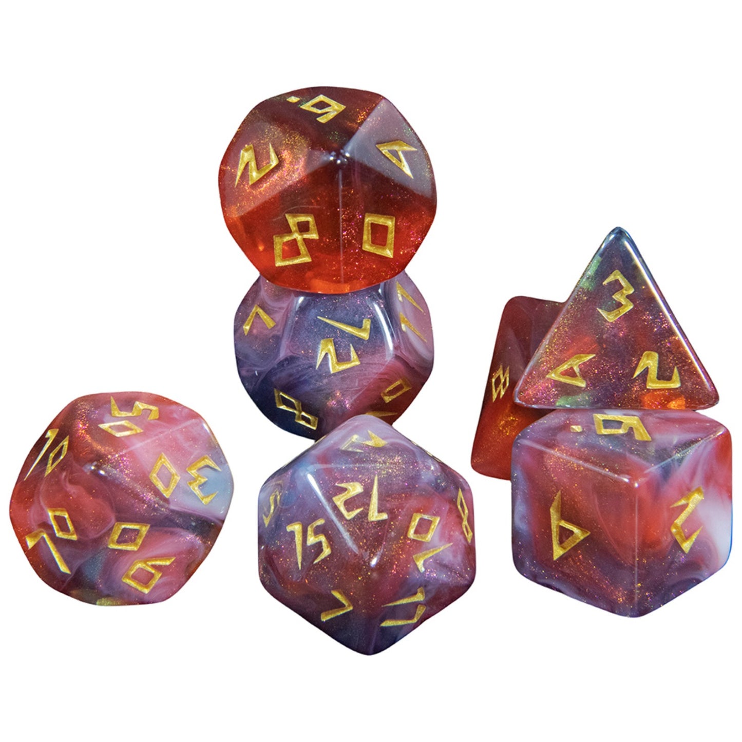 DND Polyhedral Dice Set 7pcs/Set Mixed Color Dice with Tube for DND RPG Game Board Game Prop, As Souvenir Gift