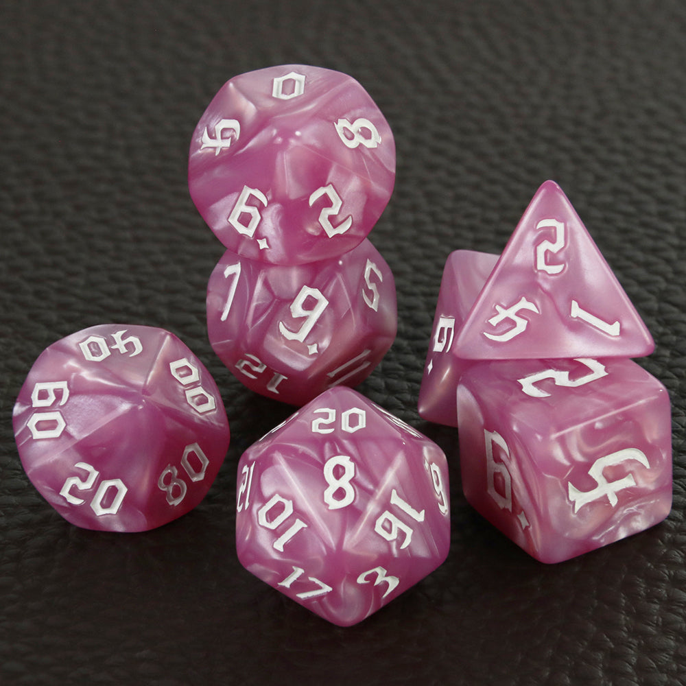 7pcs Polyhedral Dice Set Swirl Color DND Dice for Board Games Role Playing D4 D6 D8 D10 D00 D12 D20 - Roleplaying Game Dice