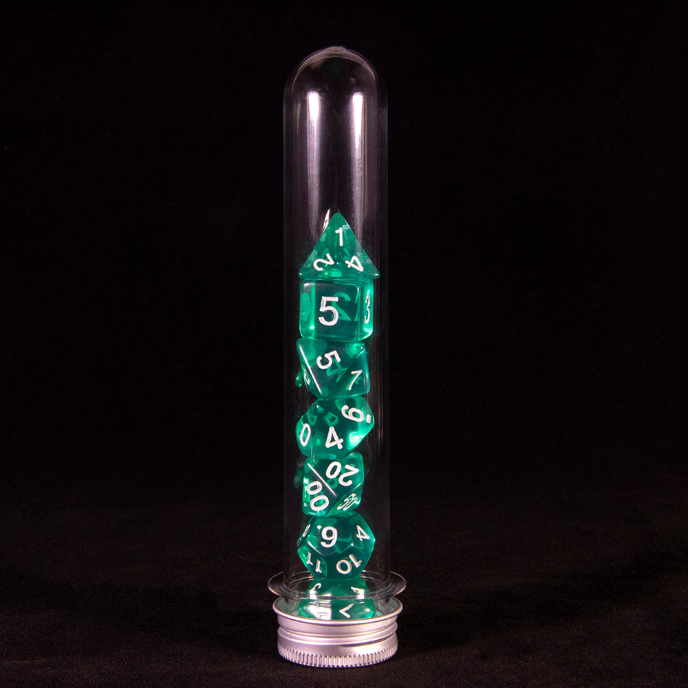 Candy Color Dice Polyhedral Dice Set D4 D6 D8 D10 D% D12 D20 with Tube for D&D Board Game As Souvenirst Gift