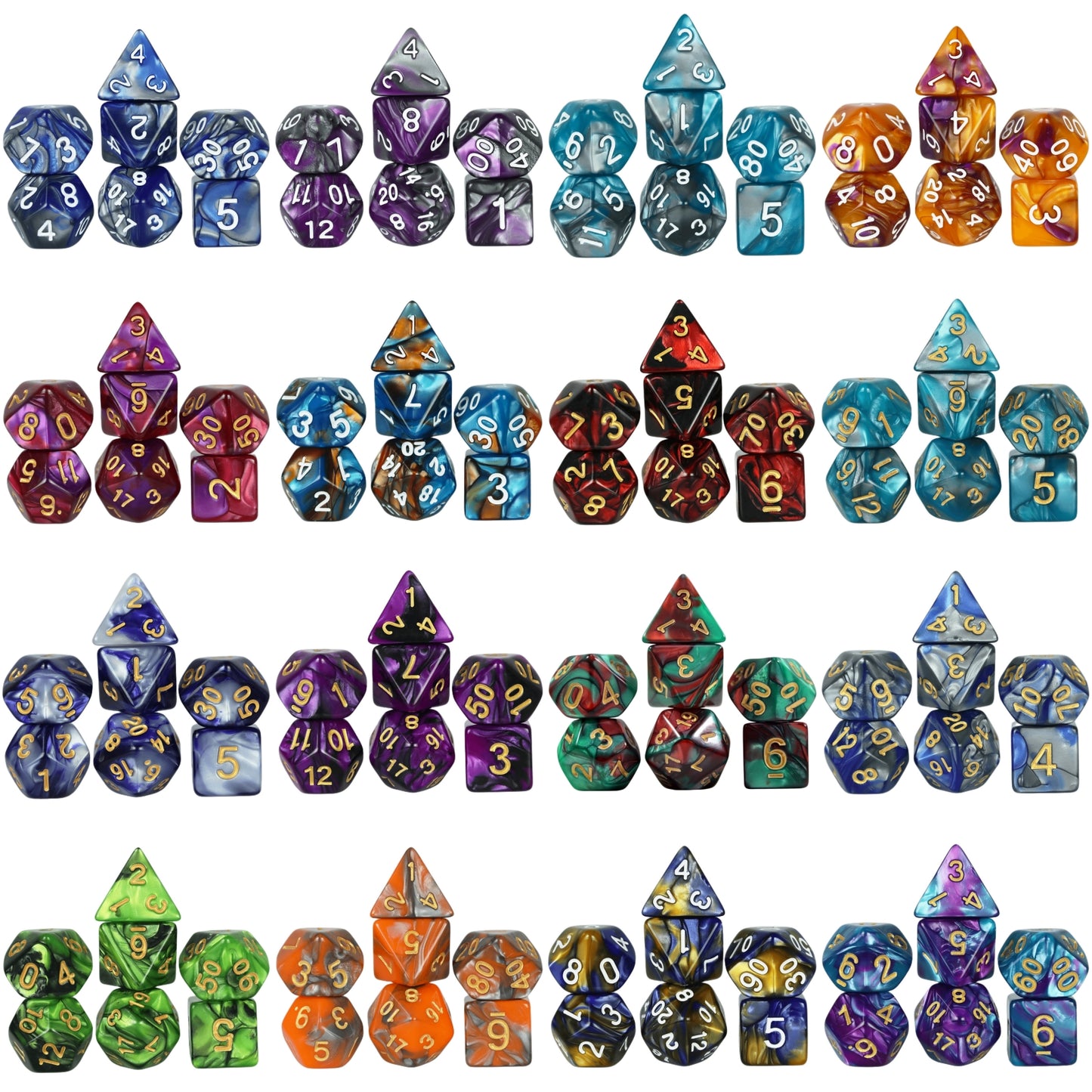 7pcs DND Polyhedral Dice Double-color Dice with for Board Game DND RPG Role Playing Game Accessories