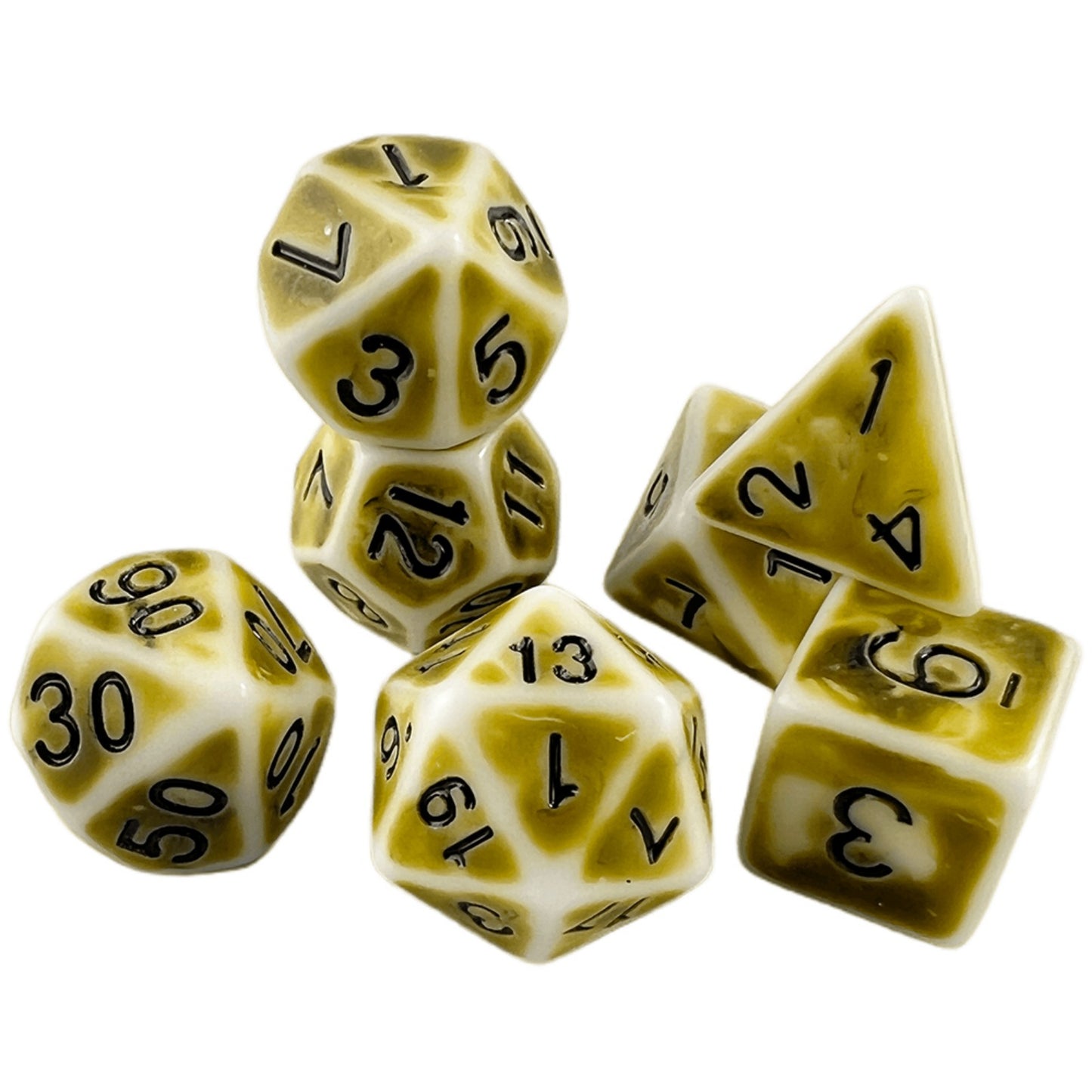 DND Dice Set 7 PCS Polyhedral Retro Dice, for D&D RPG Roleplaying Tabletop Dices, Complete D4 D6 D8 D10 D12 D20 with Tube