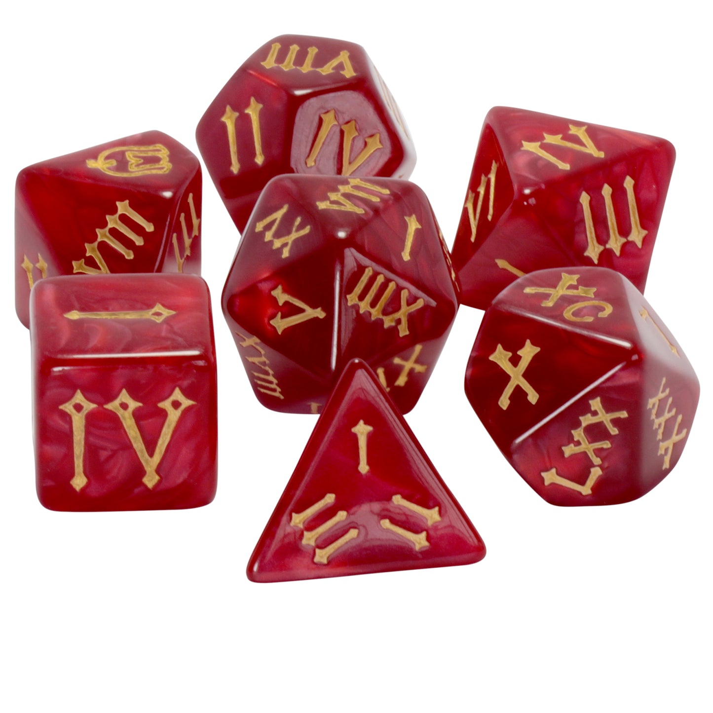 DND Dice Set - 7pcs Polyhedral Dice D4-D20 with Roman Digital for Board Game TRPG DND Game
