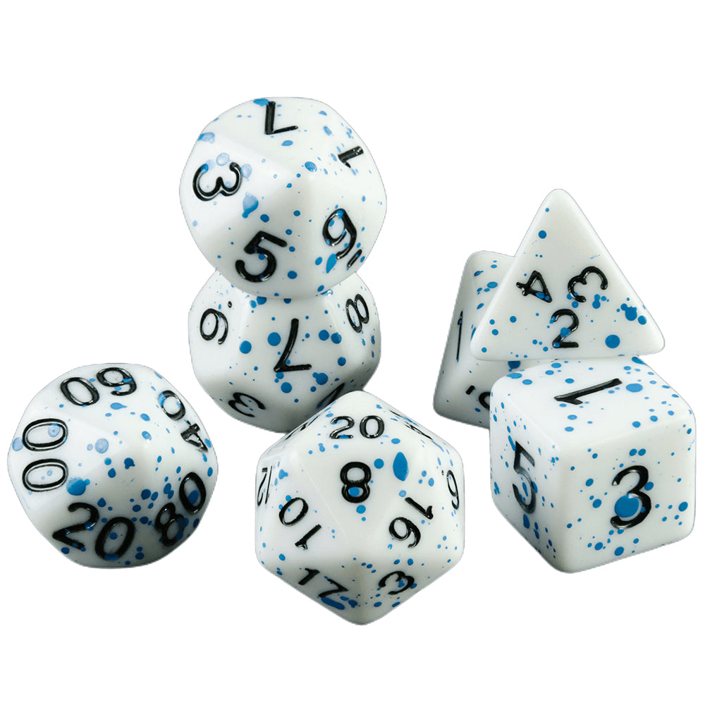 7pcs DND Dice Set Splatter Effect Polyhedral Dice D4-D20 for Role Playing DND Board Game