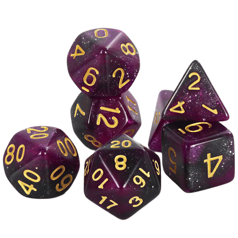 DND Dice Set 7pcs Mixing Color and Glitter Polyhedral Dice for DND TRPG Board Game Accessories Tabletop Game Dice D4 D6 D10 D00 D12 D20