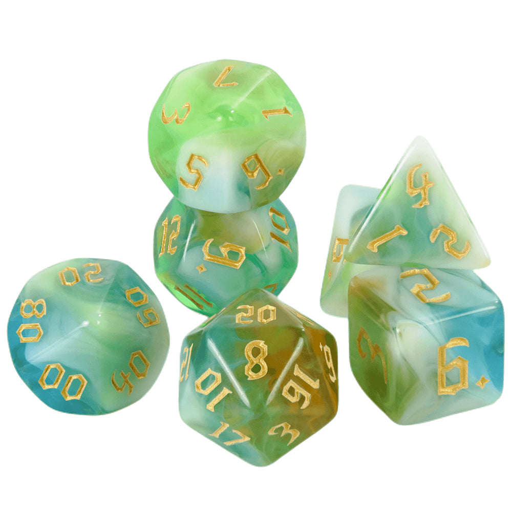DND Dice Set 7 PCS Polyhedral Game Dice Mixing Color DND Role Playing Dice for Dungeon Game DND RPG Magic Game Table Games Dice D4 D6 D8 D10 D12 D20