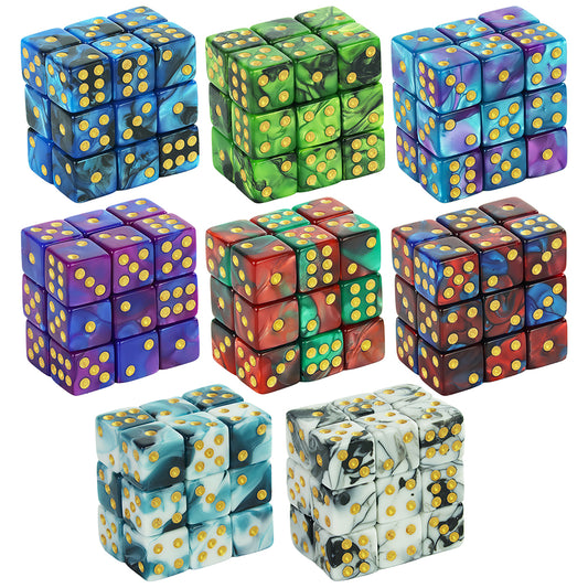 Colored Dice 10pcs 12mm Mini 6 Sided Dice Square Corners Dice Playing for Tabletop Game Math Teaching