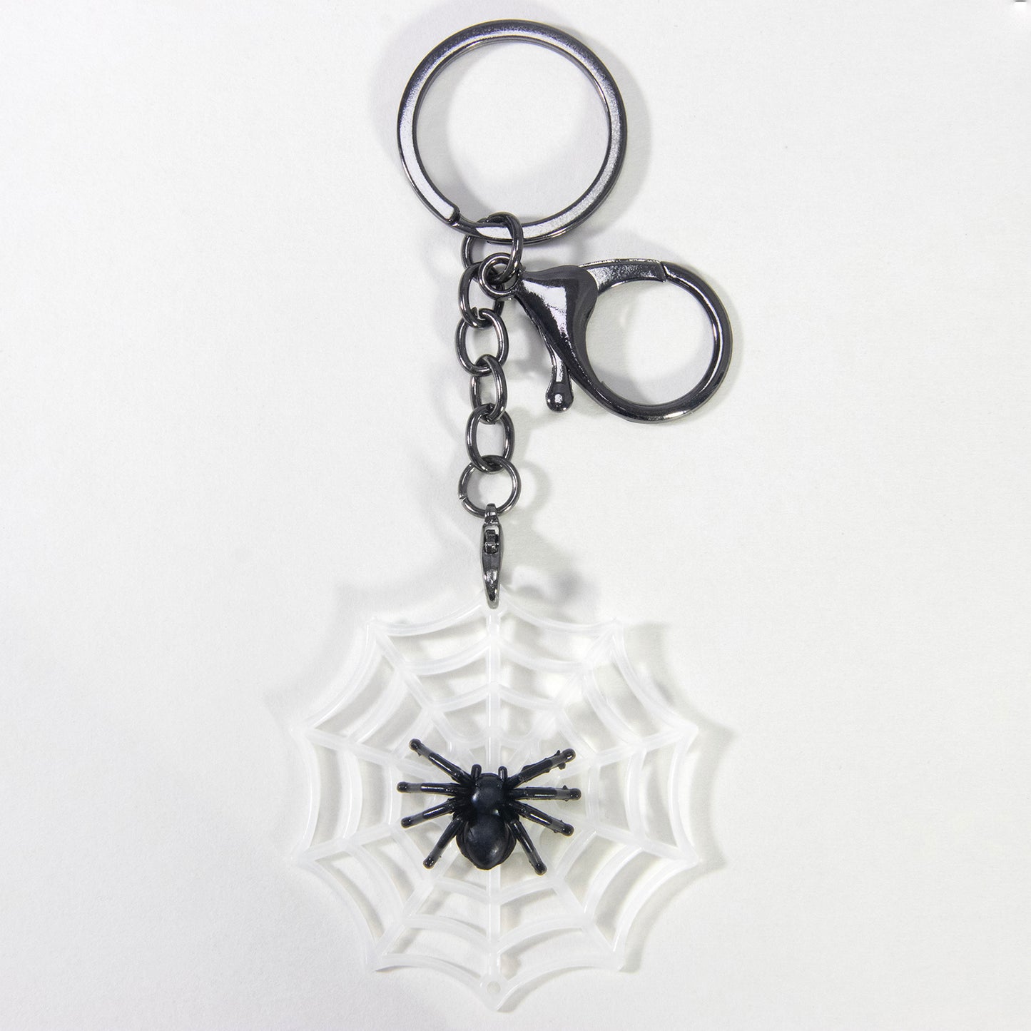 Spider Web Charm Keychain Spider Jewelry Animal Key Ring Halloween Gifts for Women Men Handbag