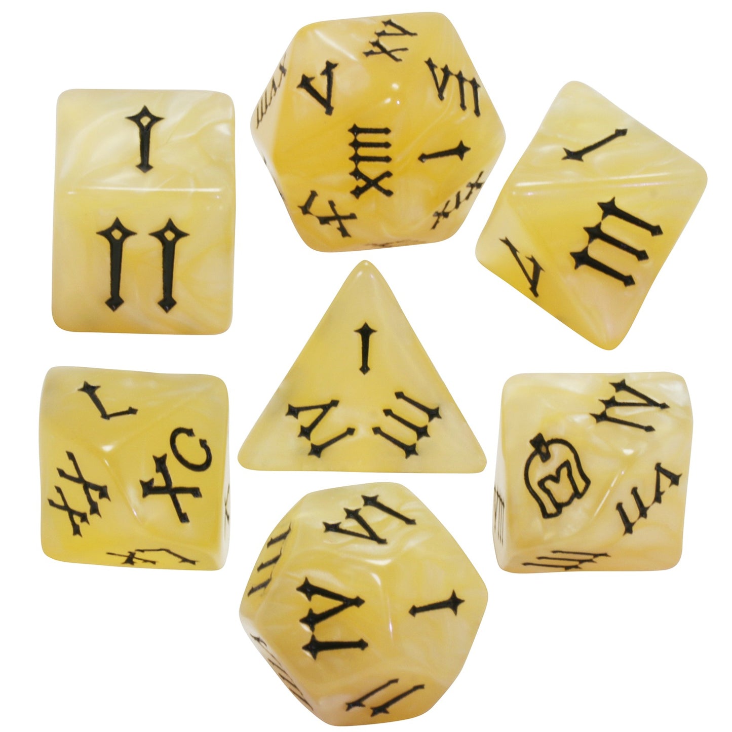 DND Dice Set - 7pcs Polyhedral Dice D4-D20 with Roman Digital for Board Game TRPG DND Game