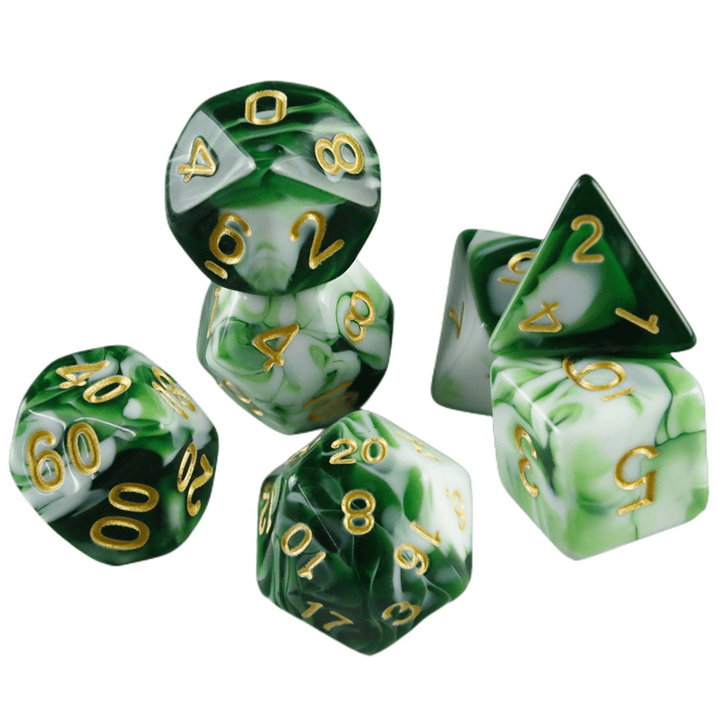 Double Color Polyhedral Dice Set 7pieces D&D Dice with Tube Table Board Playing Game for Bar Party Club