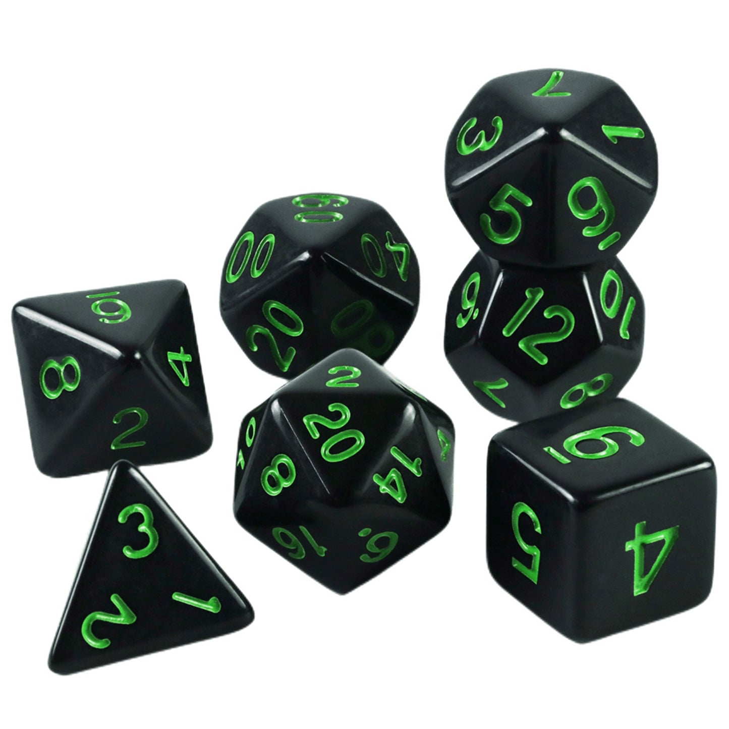 Colorful Dice 7pcs Polyhedral Digital Dice Set D4-D20 with Tube for DND RPG Game Board Game Accessories