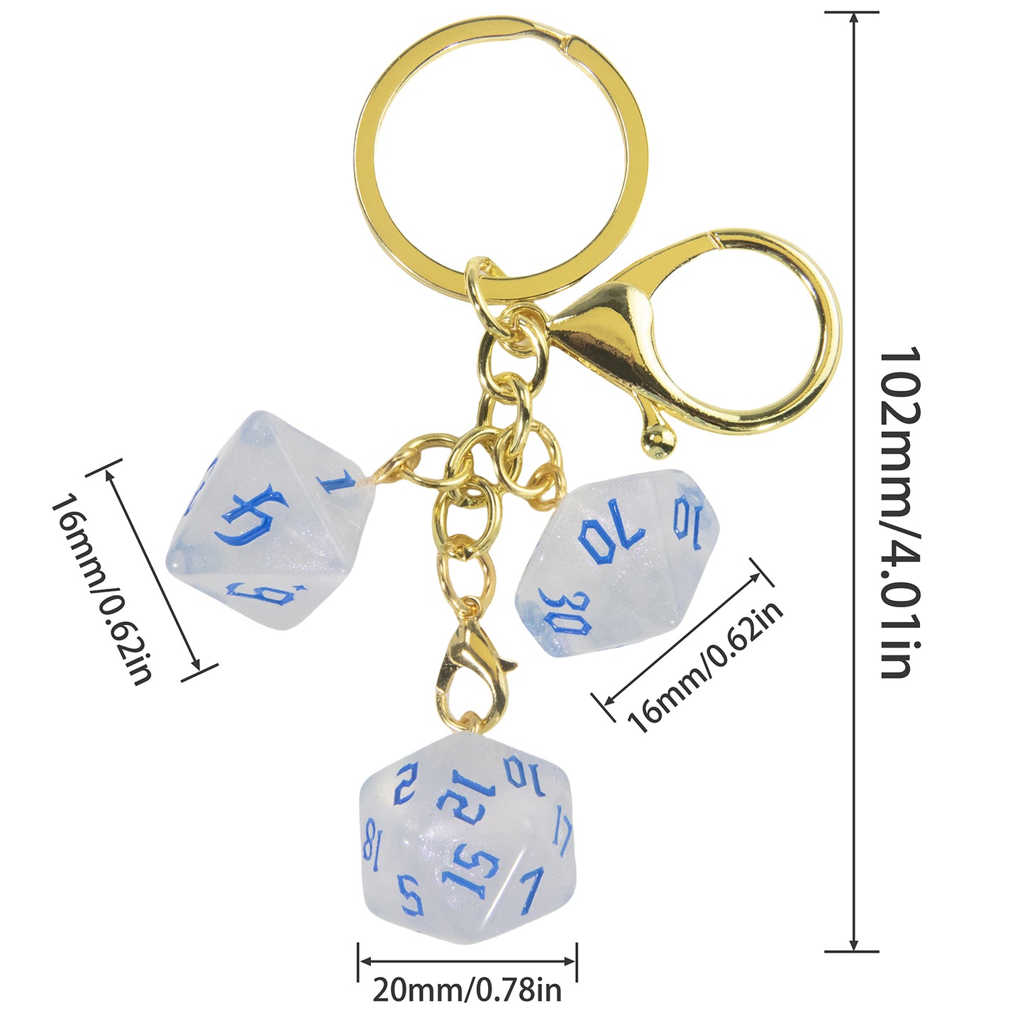 Fashionable Dice Pendant Keychain, Great Decoration for Backpacks Car Keychains