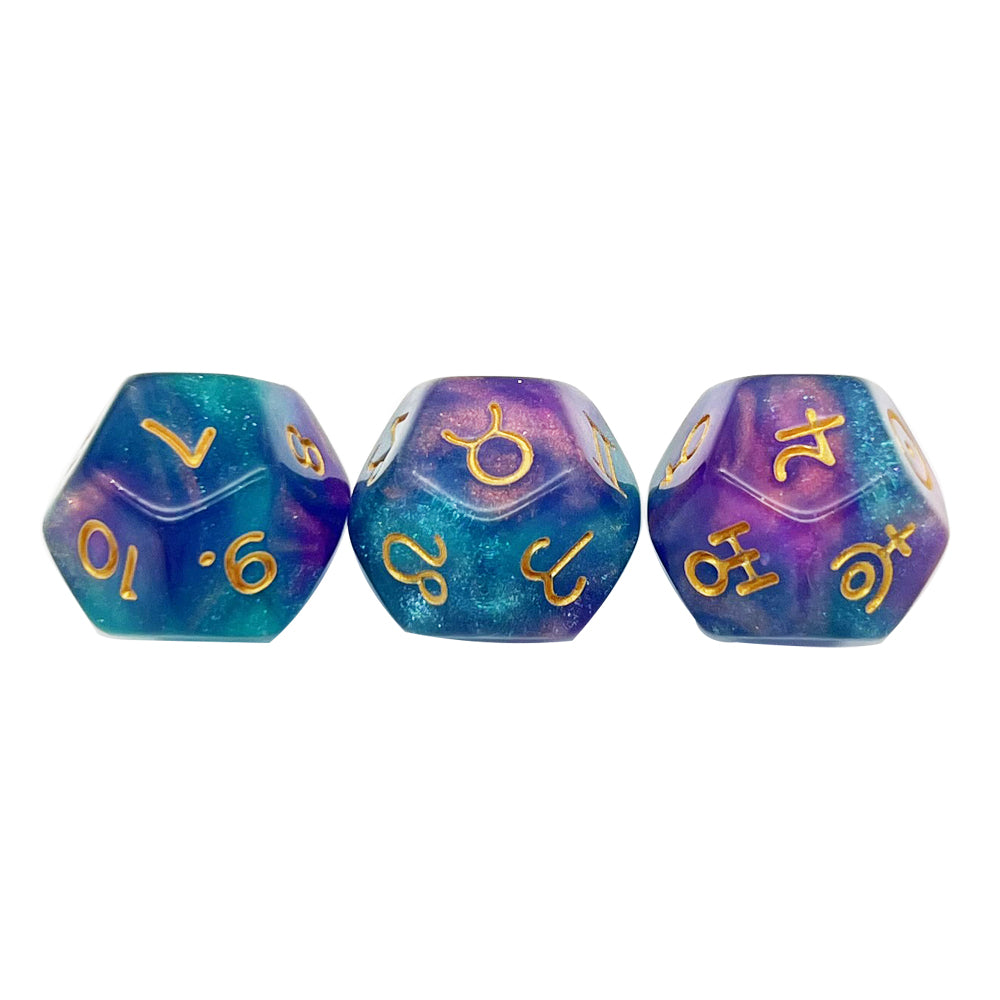 3pcs D12 Astrology Dice for Constellation Divination Leisure and Entertainment Supplies for Party Game Role Playing Game