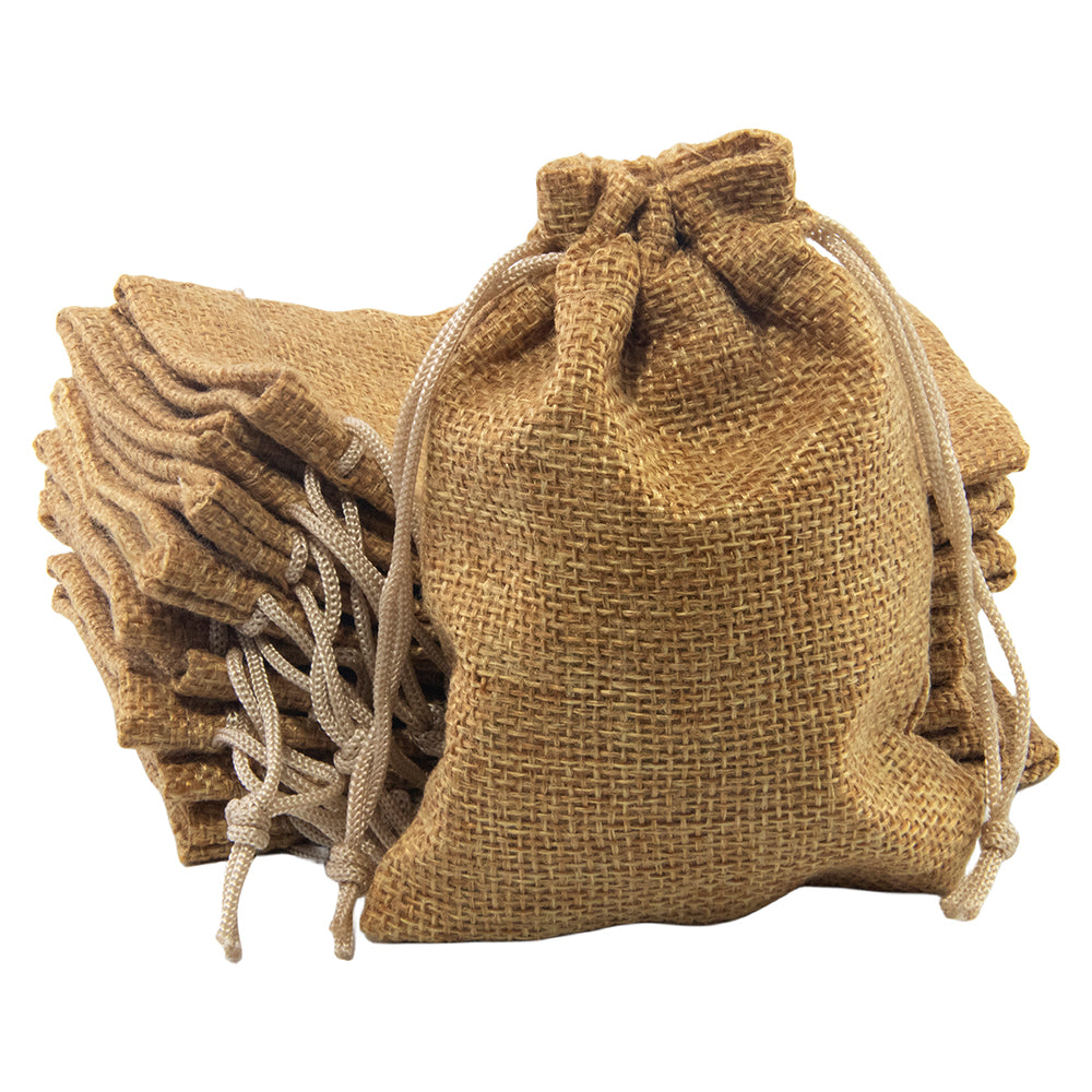 Burlap Drawstring Bags 10pcs Linen Bag Dice Storage Bag for Christmas Gifts Bag, Jewelry Packaging Bags