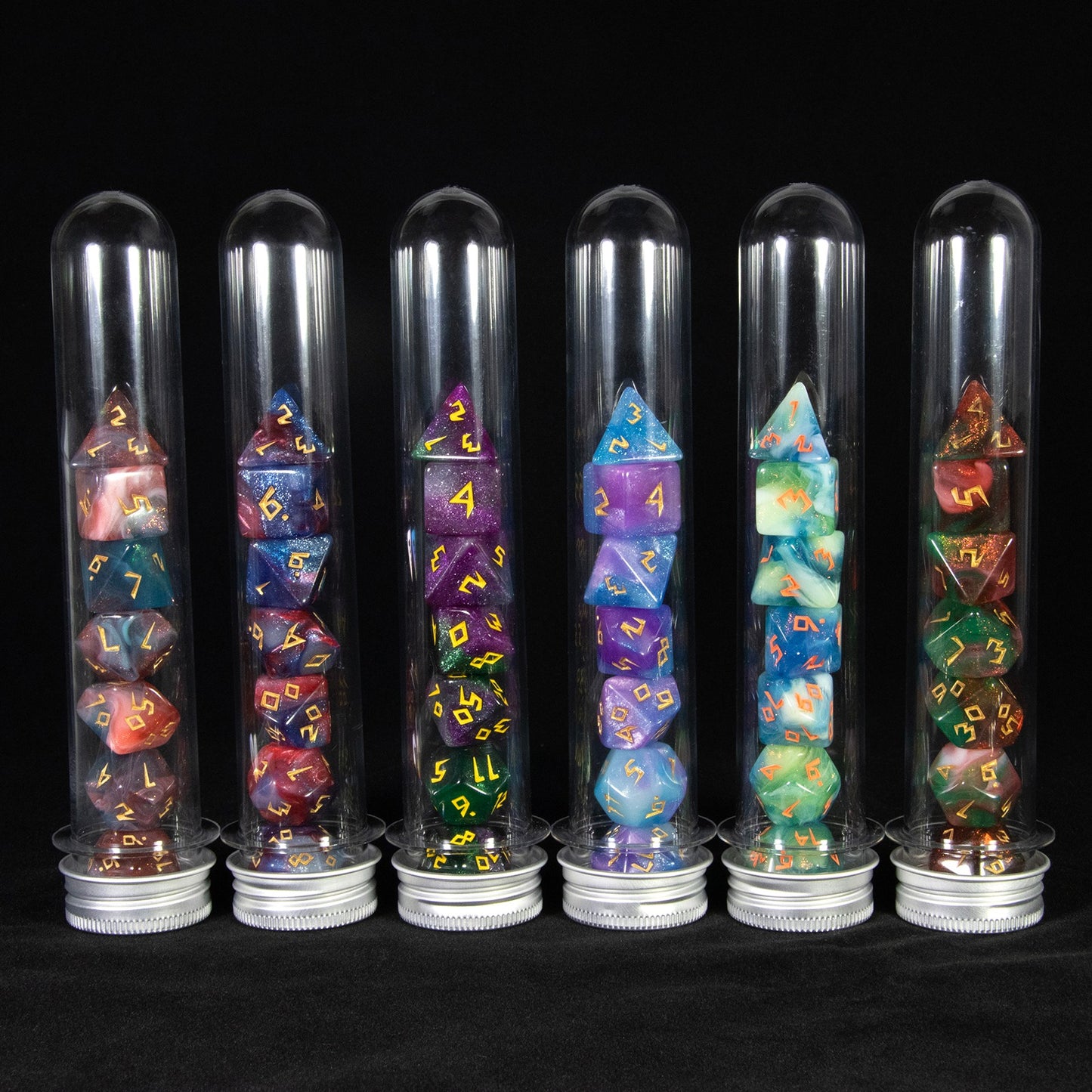 DND Polyhedral Dice Set 7pcs/Set Mixed Color Dice with Tube for DND RPG Game Board Game Prop, As Souvenir Gift