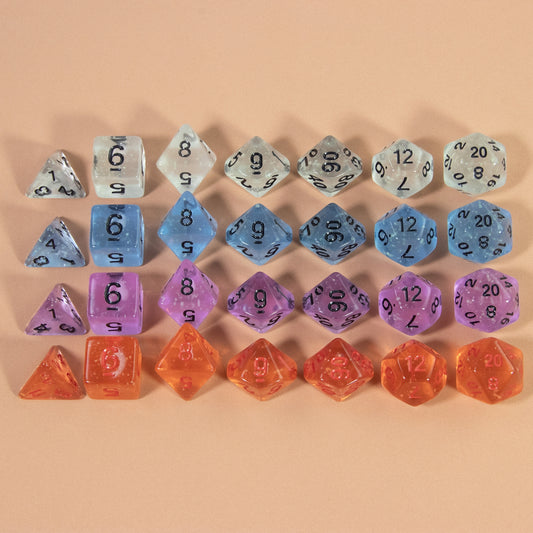 Transparent Dice Set - DND Dice Set for DND RPG Role Playing Game, 7-Piece Polyhedral Dice Set
