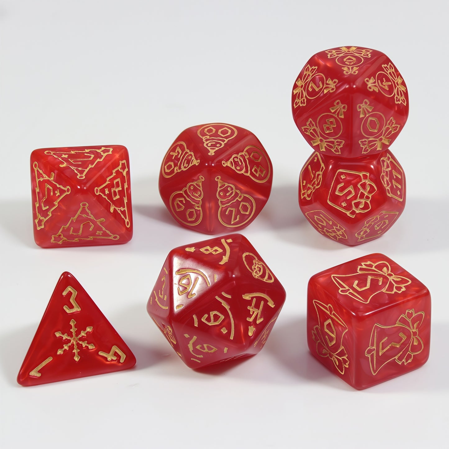 7pcs DND Board Game Dice Digital Polyhedral Dice for Magic Game DND RPG Table Game Entertainment Supplies