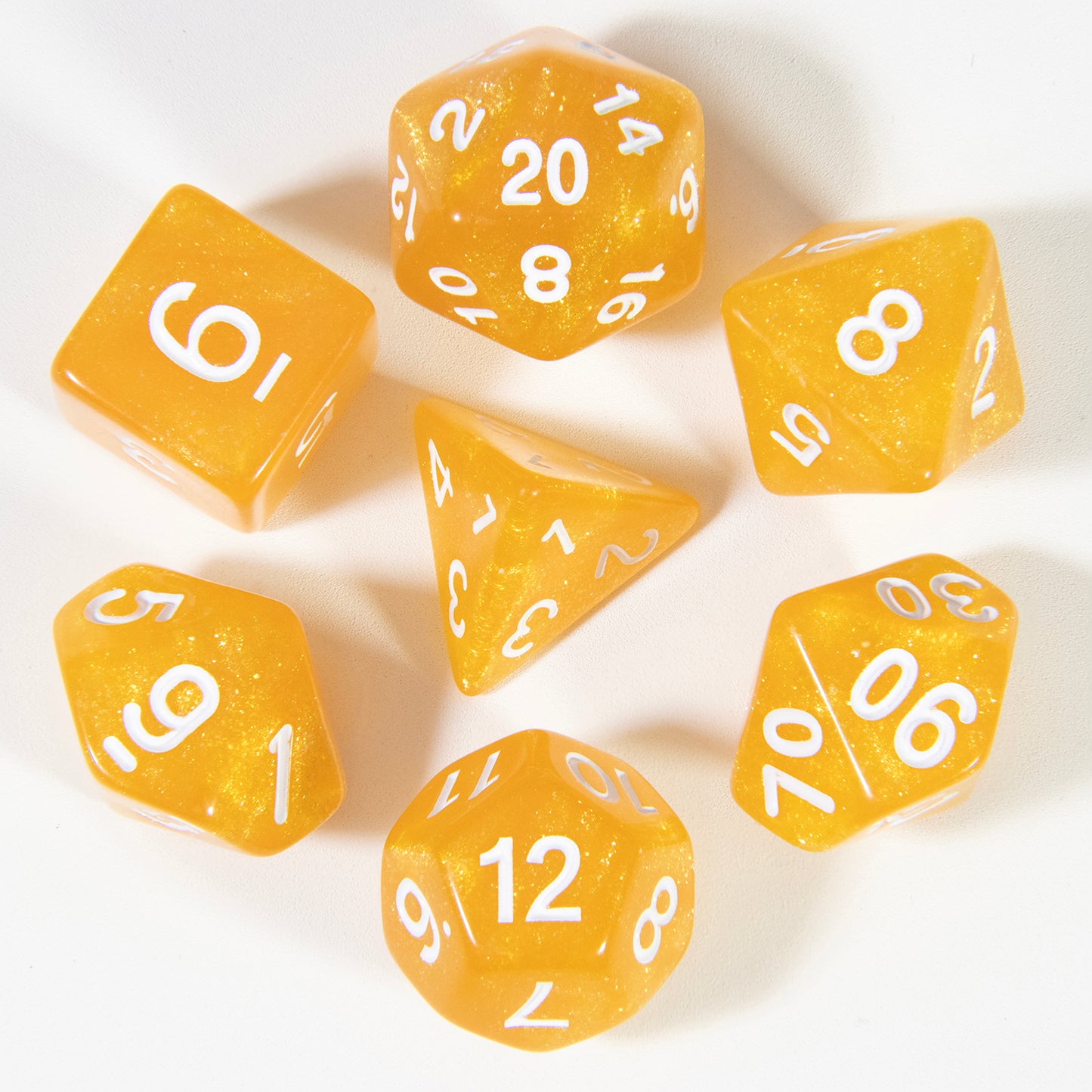 Glitter Dice Set 7pcs Game Polyhedral Dice D4, D6, D8, D10, D%, D12, D20 for D&D Game and Funny Entertainment Board Games