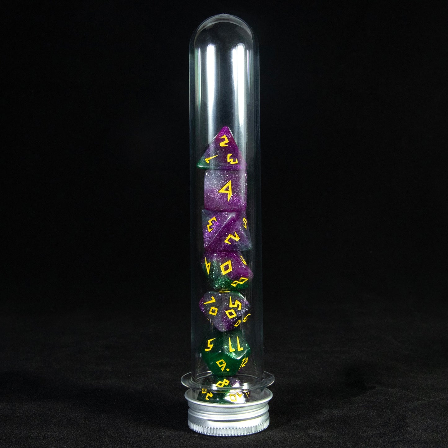 DND Polyhedral Dice Set 7pcs/Set Mixed Color Dice with Tube for DND RPG Game Board Game Prop, As Souvenir Gift