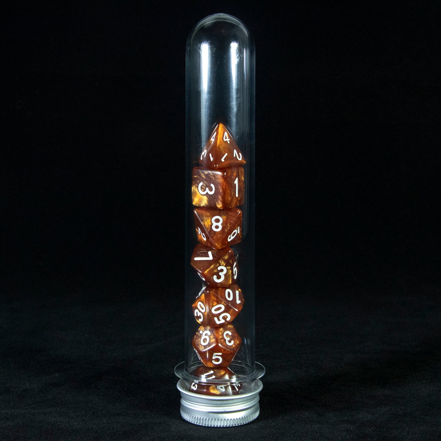 Marble Effect Polyhedral Dice Set 7 Pieces D4 D6 D8 D10 D% D12 D20 DND Game Dices with Tube, Playing Table Game for Bar Club Party