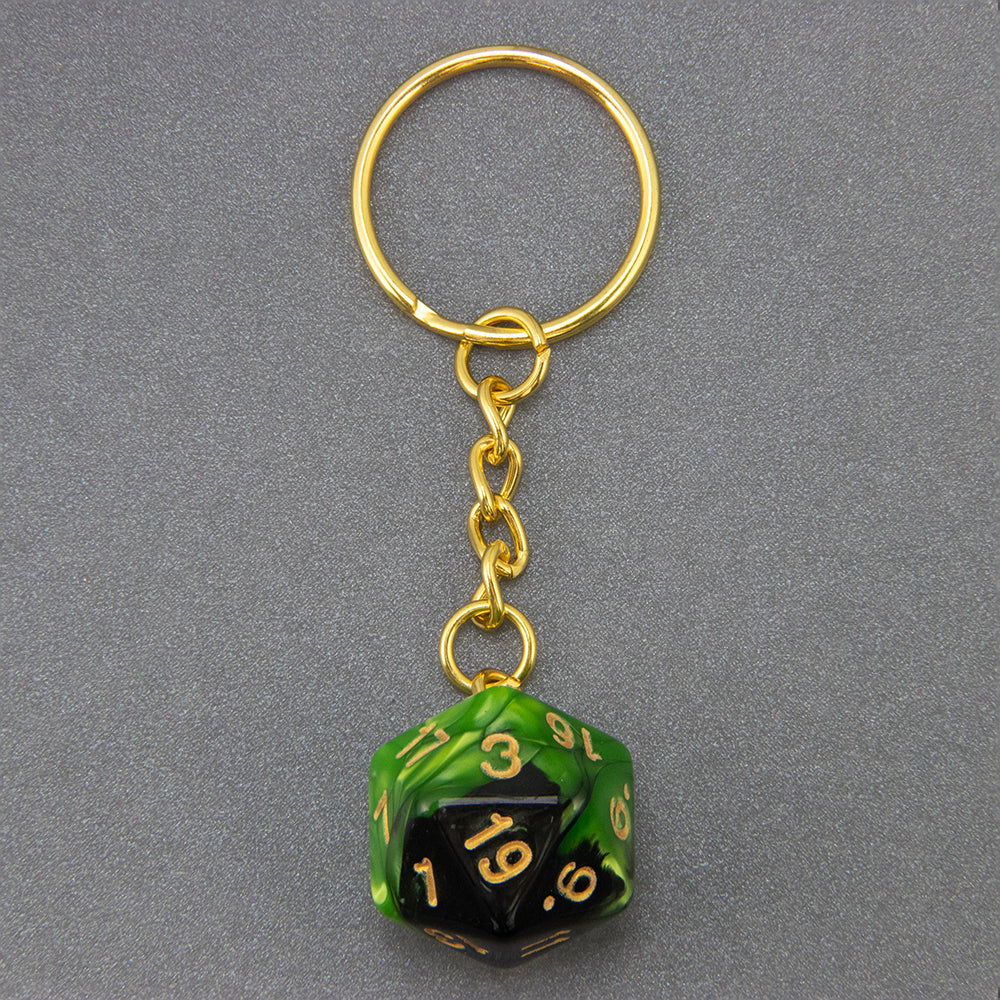 Colored Dice Keychain Lucky Keyring Table Game Souvenirs Perfect for DND Game Lover Gift, Bag, Car Pendant