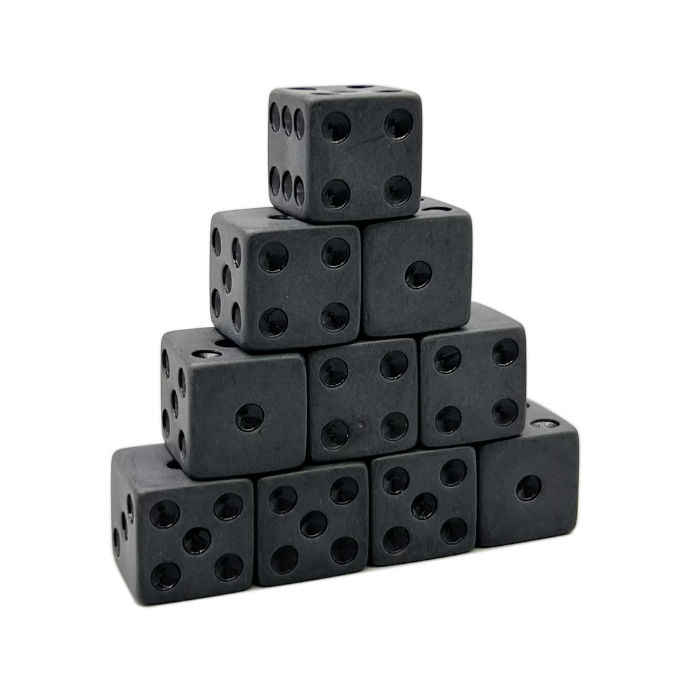 10pcs Black D6 Dice Polyhedral  Dice 6 Sided 16mm Dice for RPG DND Table Games