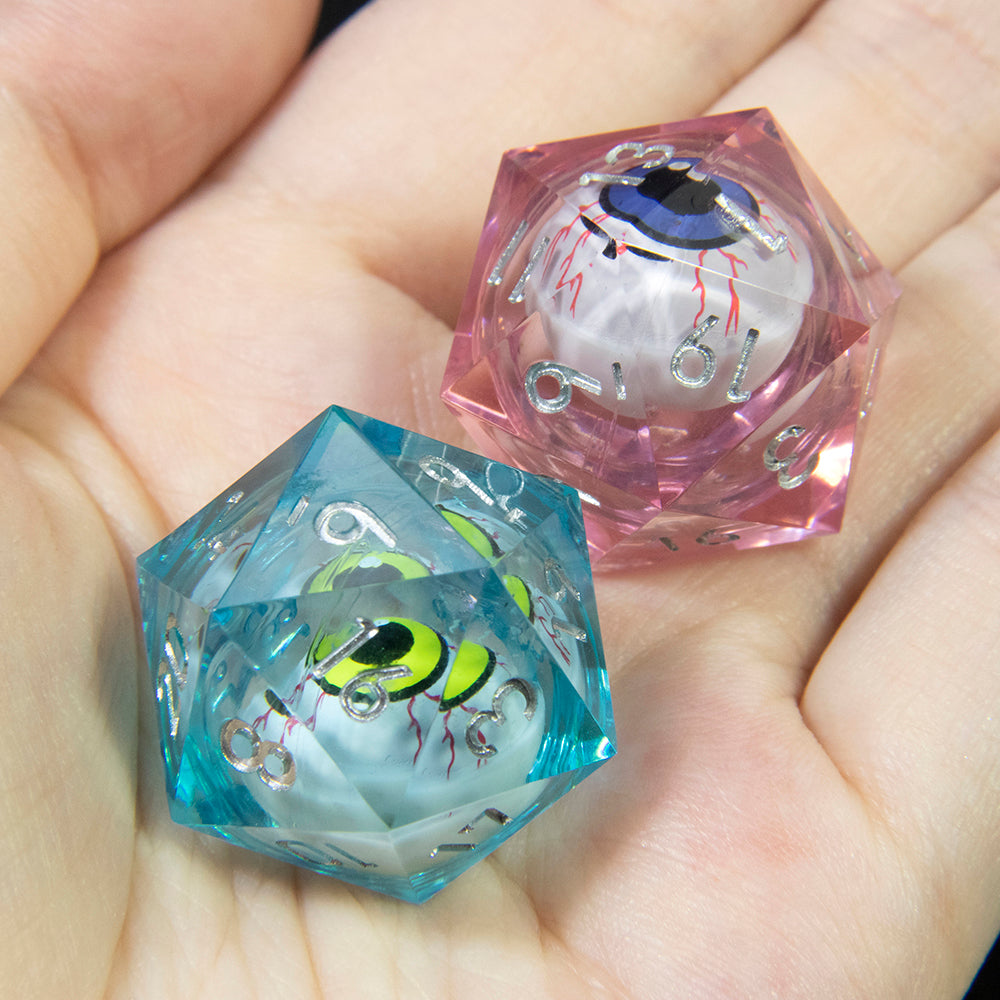 1pc Movable Eyeball Dice D20 Polyhedral for Funny Friend Party Board Game Entertainment Pink Blue