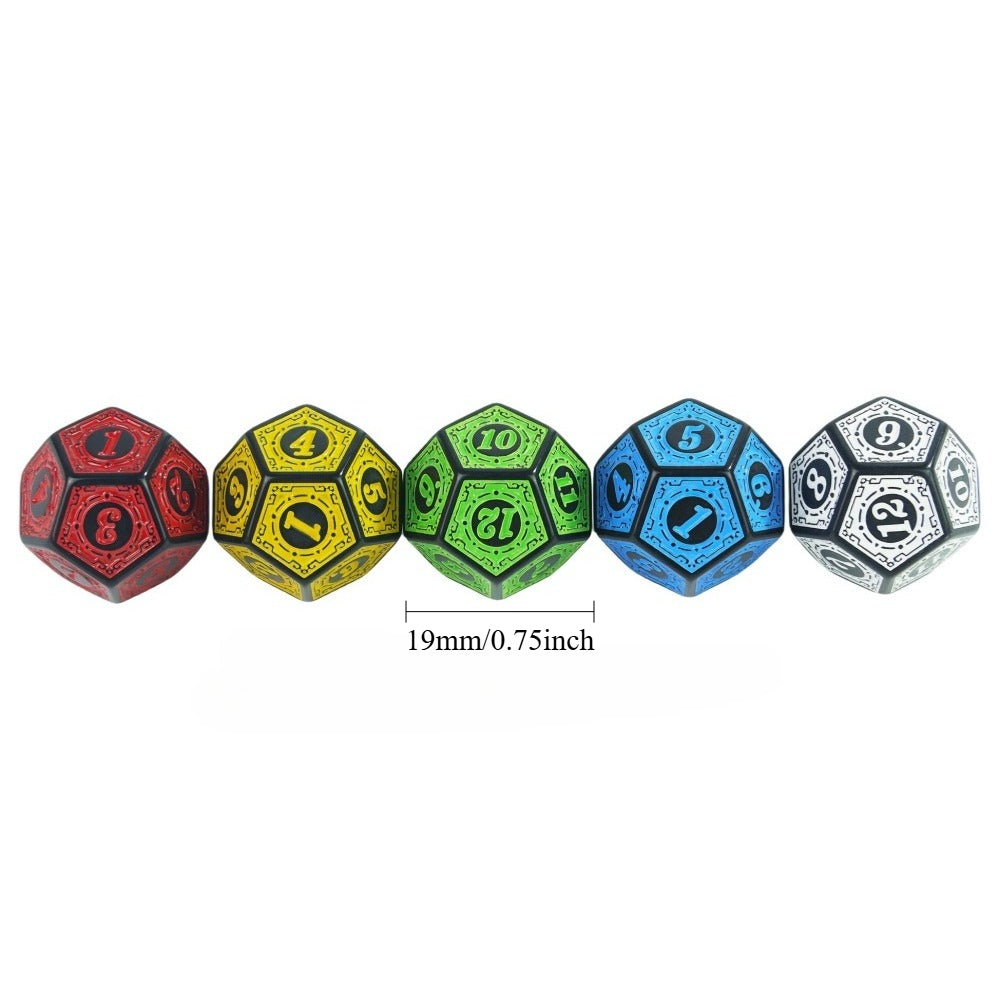 10PCS Polyhedral Dice 12 Sided Dice Set for DND Role Play Game Tabletop Game Accessories,Colorful Games D12 Dice