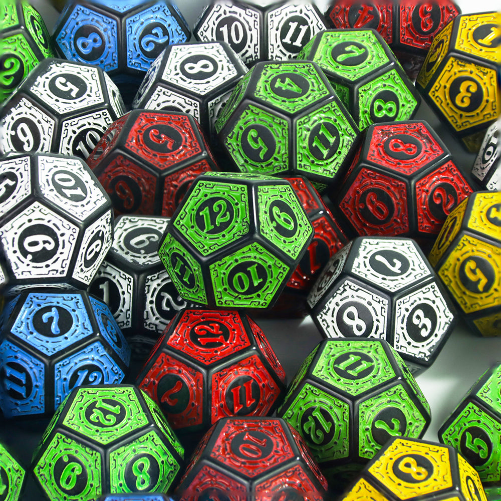10PCS Polyhedral Dice 12 Sided Dice Set for DND Role Play Game Tabletop Game Accessories,Colorful Games D12 Dice