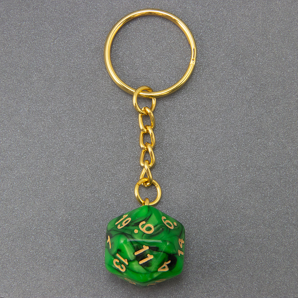 Colored Dice Keychain Lucky Keyring Table Game Souvenirs Perfect for DND Game Lover Gift, Bag, Car Pendant