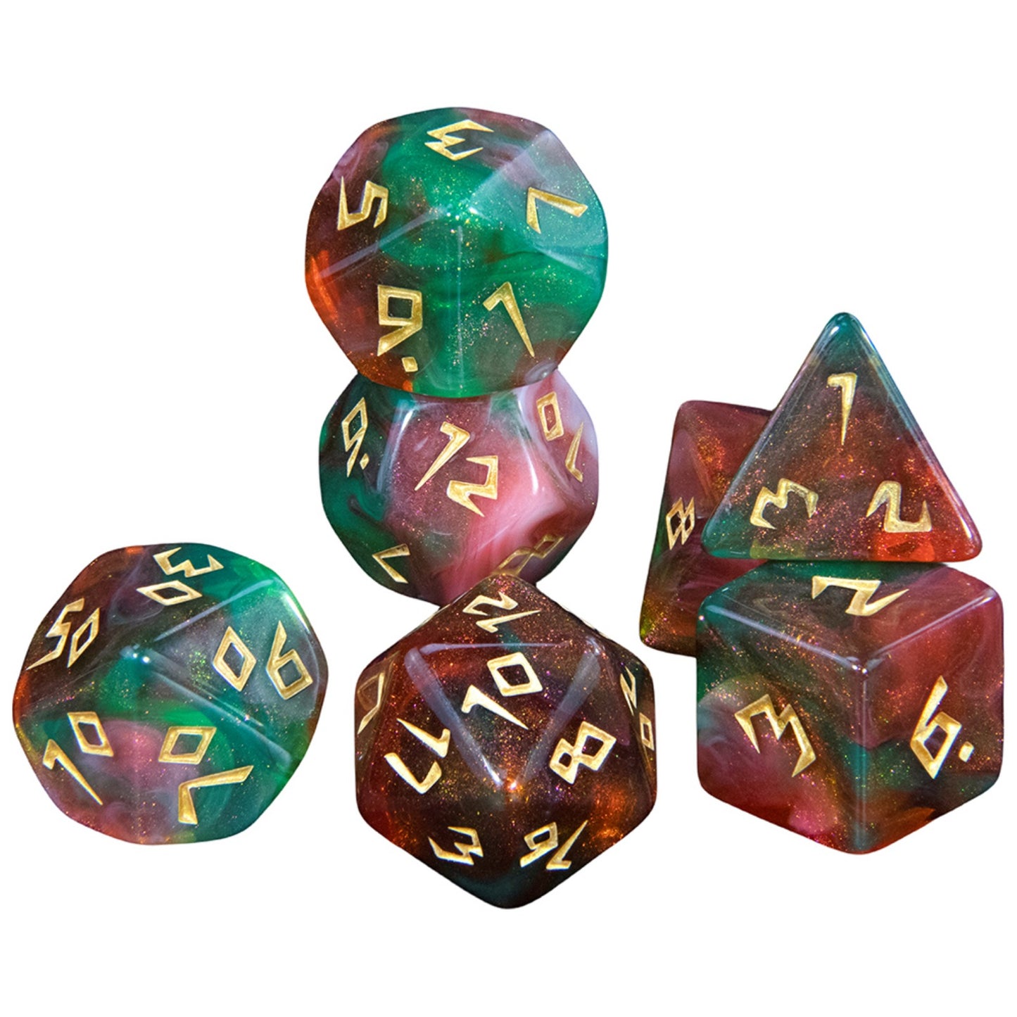 DND Polyhedral Dice Set 7pcs/Set Mixed Color Dice with Tube for DND RPG Game Board Game Prop, As Souvenir Gift