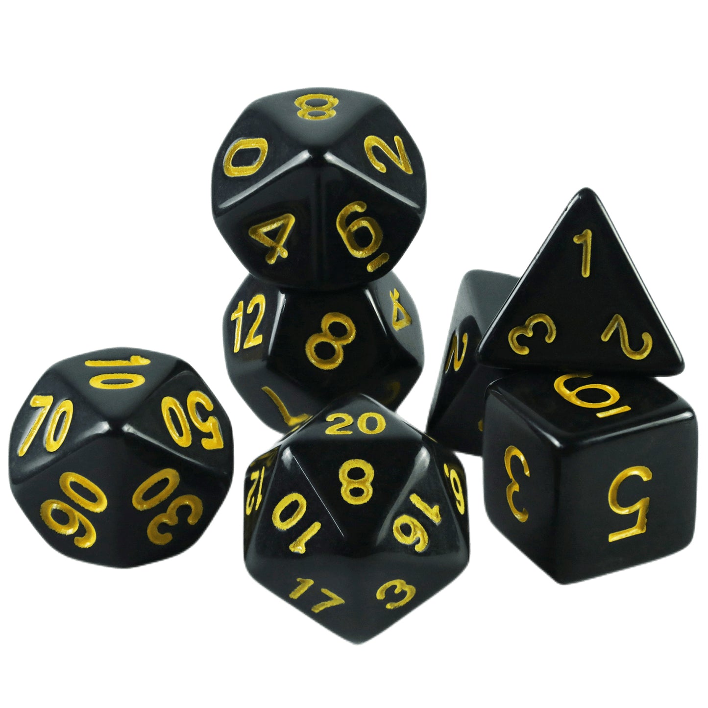 7pcs/set Opaque Dice Polyhedral Game Dice D4 D6 D8 D10 D10% D12 D20 for Board Game DND Role Playing