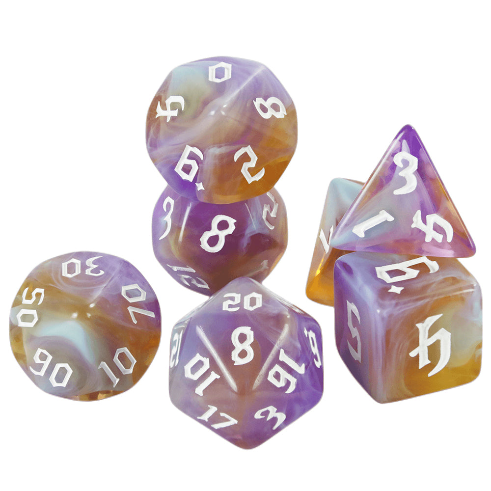 DND Dice Set 7 PCS Polyhedral Game Dice Mixing Color DND Role Playing Dice for Dungeon Game DND RPG Magic Game Table Games Dice D4 D6 D8 D10 D12 D20