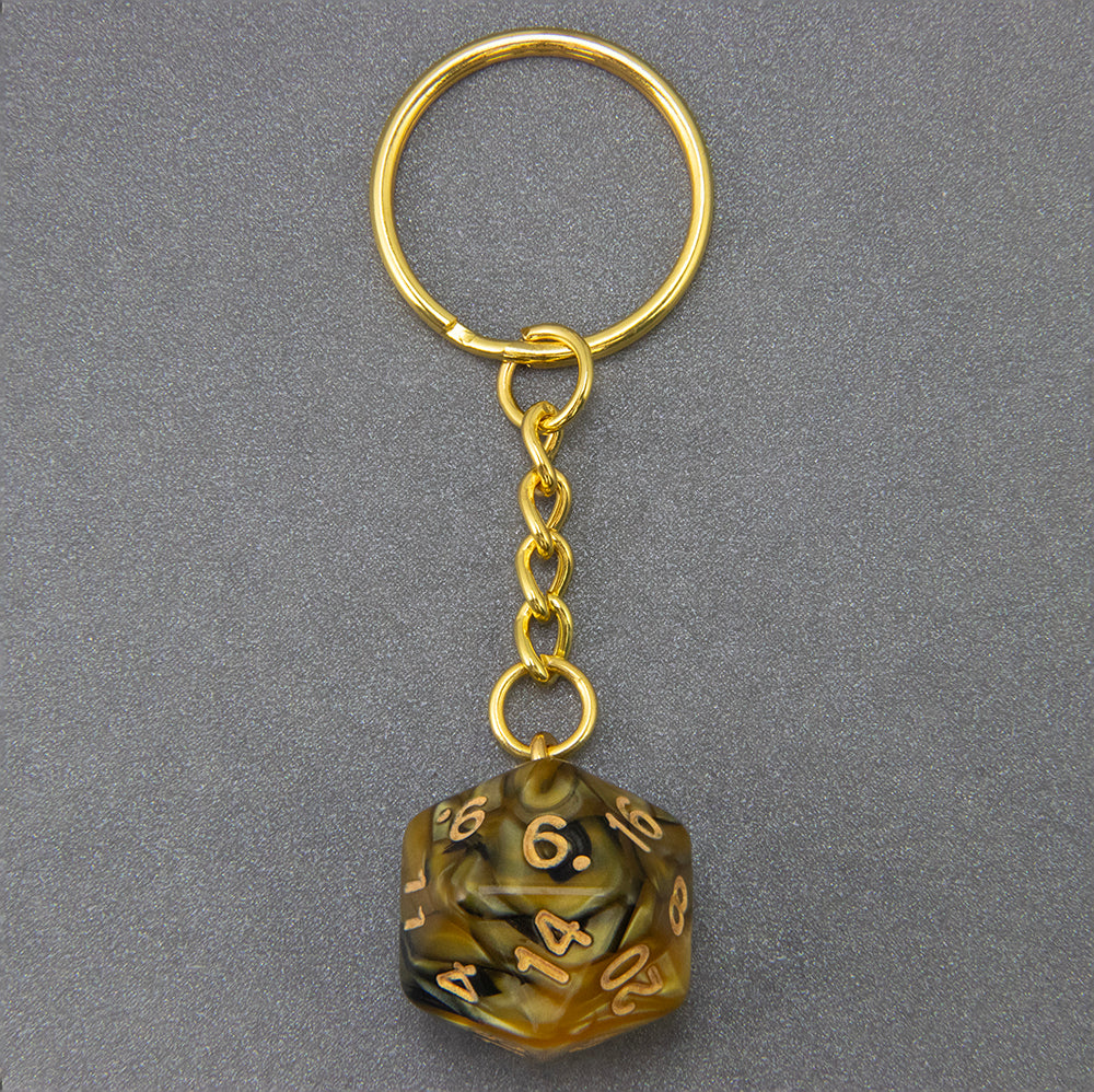 Colored Dice Keychain Lucky Keyring Table Game Souvenirs Perfect for DND Game Lover Gift, Bag, Car Pendant