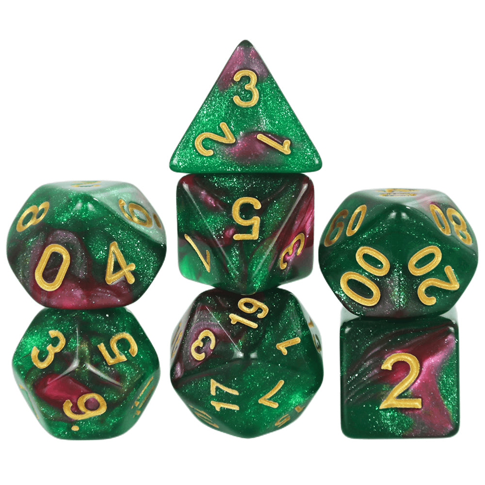 Colorful Galaxy Themed Polyhedral Dice Set D4-D20 for Entertainment Tabletop Games Party Games
