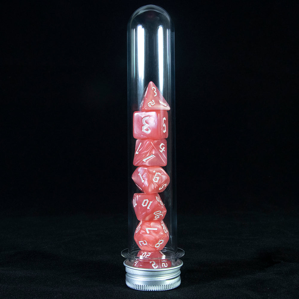 DND Polyhedral Dice Set 7 Pieces Marble Effect Game Dice Set with Tube for D&D RPG Role Playing Table Games