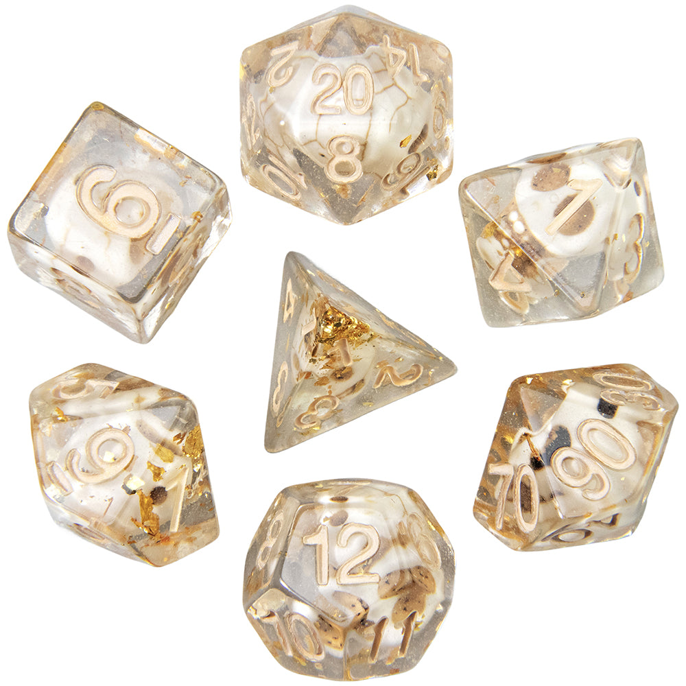 Shells/Skull Polyhedral Dice Set 7 Pieces D4-D20 D&D Game Dices for DND TRPG Board Game and Role Playing Game Accessories