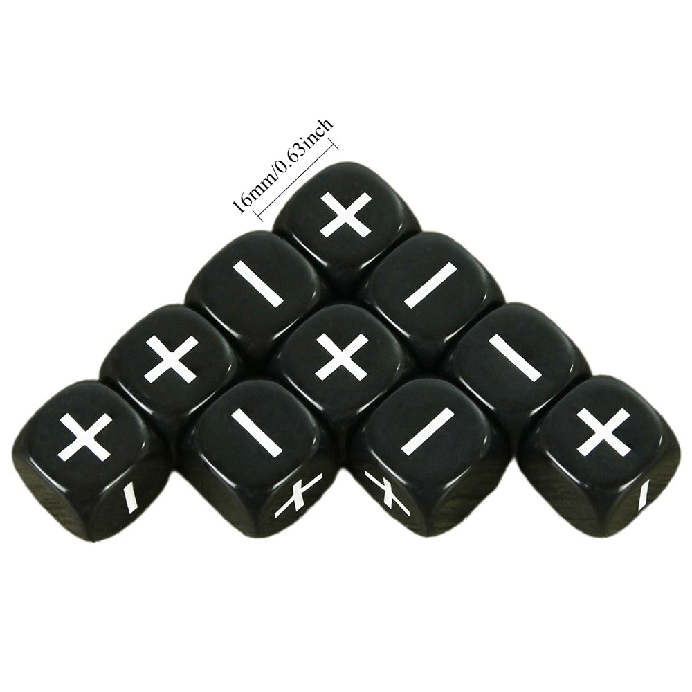 10pcs Fortune Dice +/- Symbol Dice for Adventure Tabletop Game