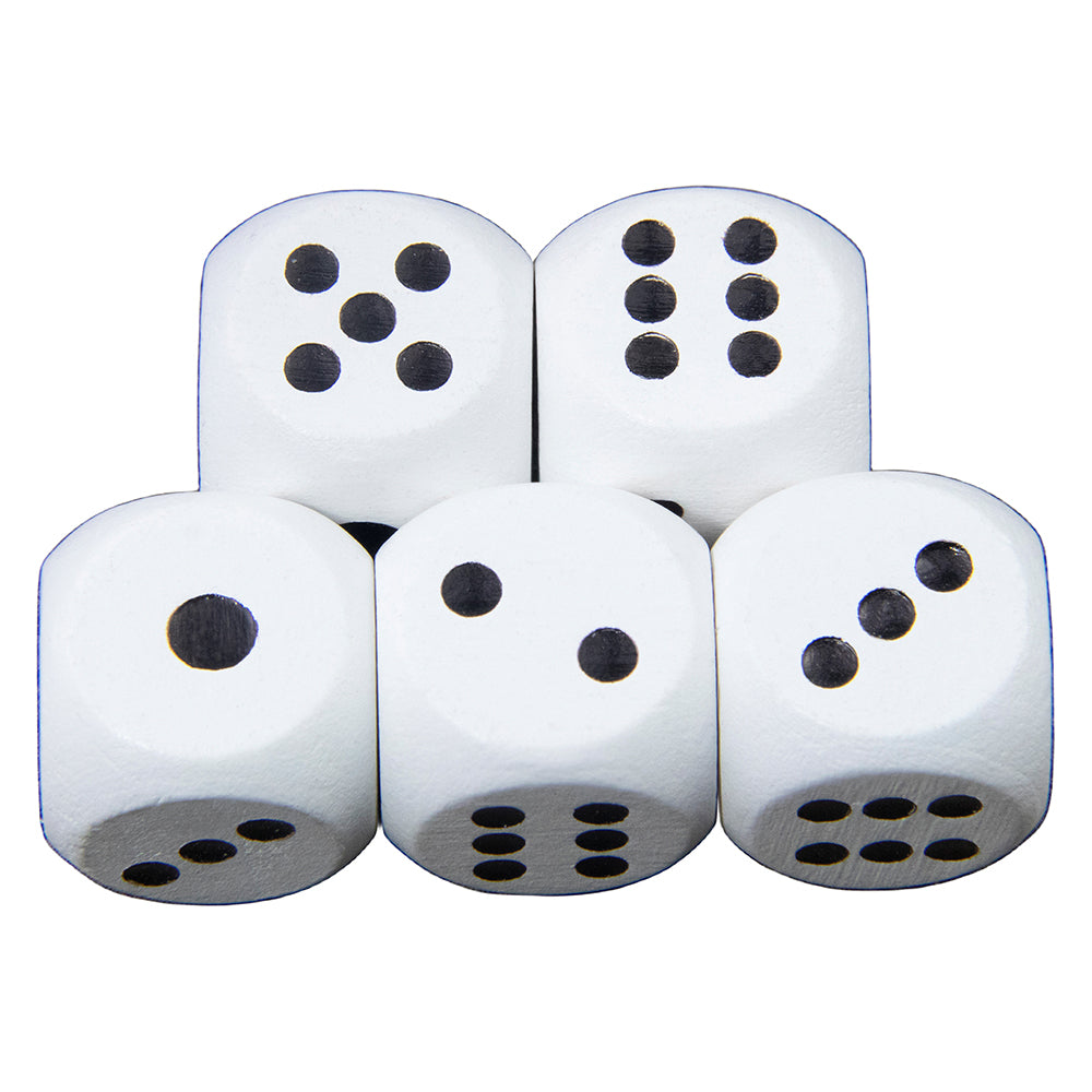 5pcs 16mm Wooden Dice 6 Sided Game Dice for Dice Game Math Teaching DIY Board Game