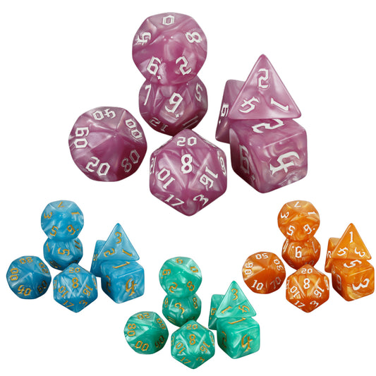 7pcs Polyhedral Dice Set Swirl Color DND Dice for Board Games Role Playing D4 D6 D8 D10 D00 D12 D20 - Roleplaying Game Dice
