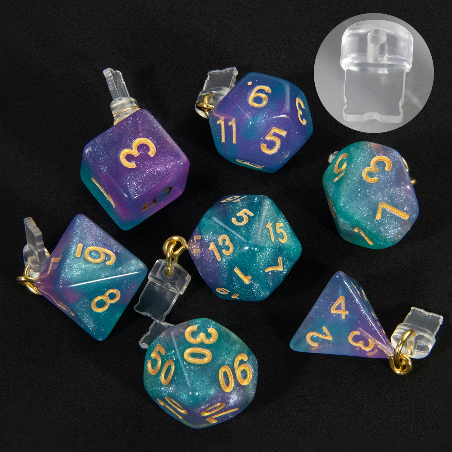 PVC Dustplugs with Acrylic Dice Pendant for Android Apple Phones Charging Port Dustproof Protector Dust Plugs
